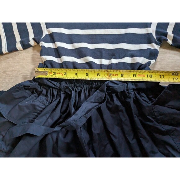 J Crew Crewcuts Short Sleeve Striped Navy Blue Pocket Dress Kids Girls Size 6 - Picture 6 of 8